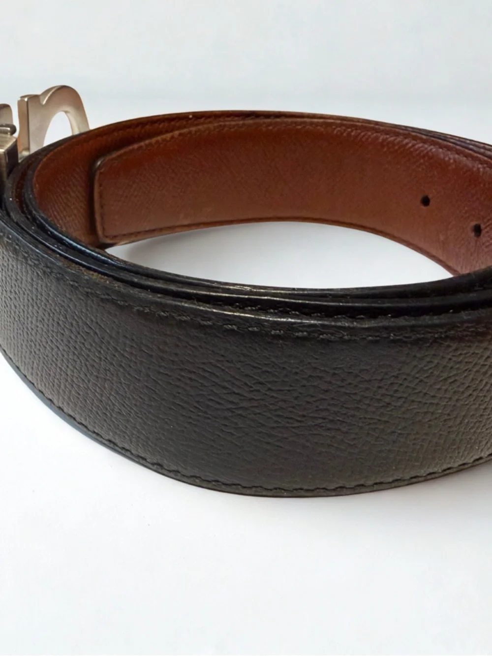 Salvatore Ferragamo Reversible Leather Gancini Belt